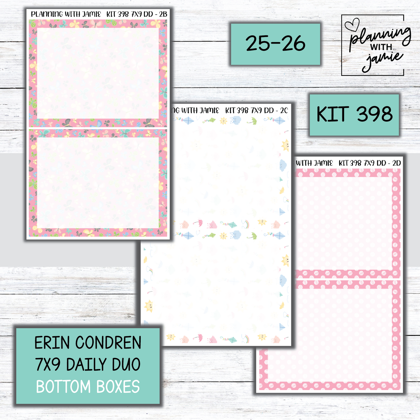 Kit 398 Erin Condren Daily Duo Sticker Kit