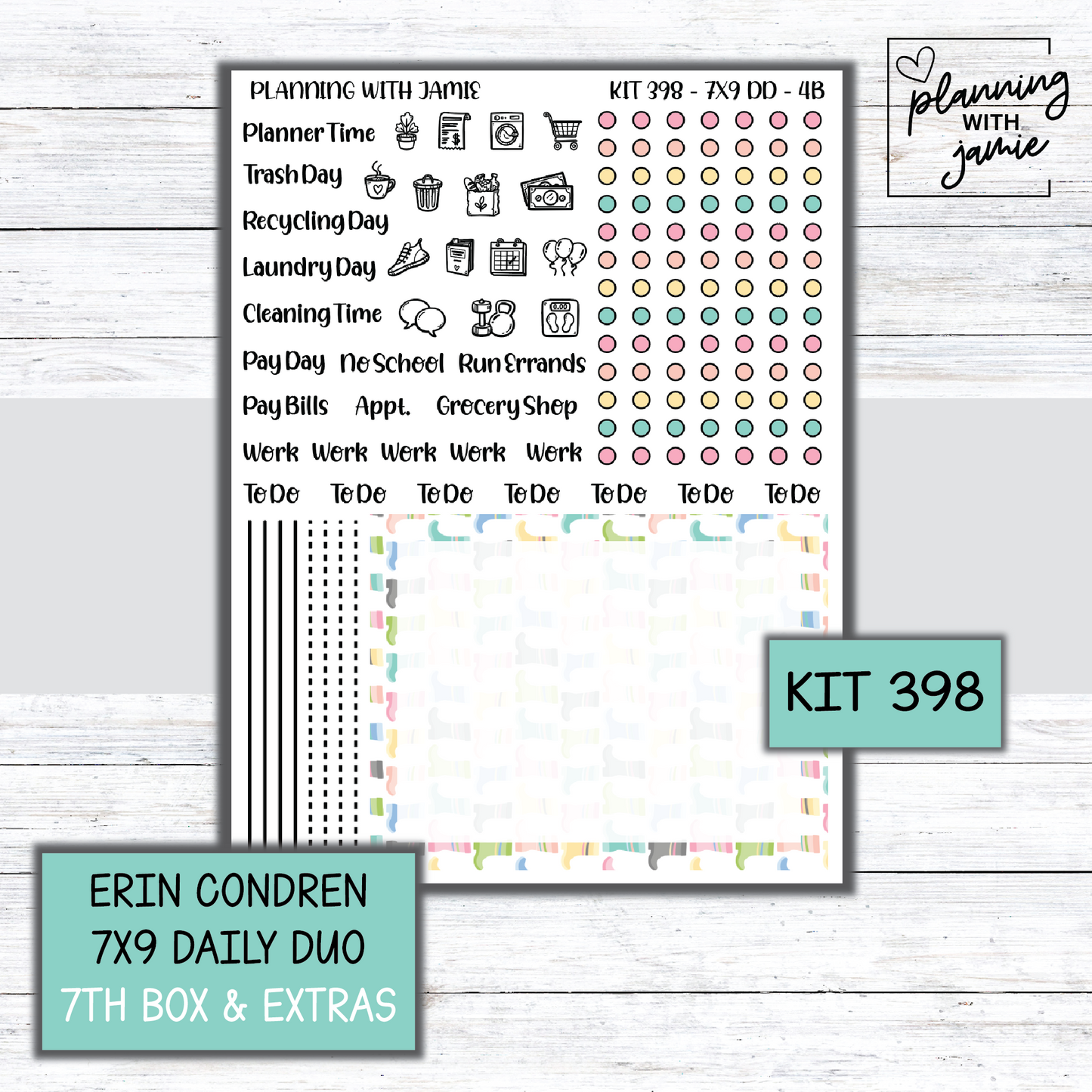 Kit 398 Erin Condren Daily Duo Sticker Kit