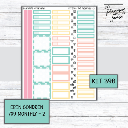 KIT 398 Erin Condren 7X9 OR A5 Monthly Kit