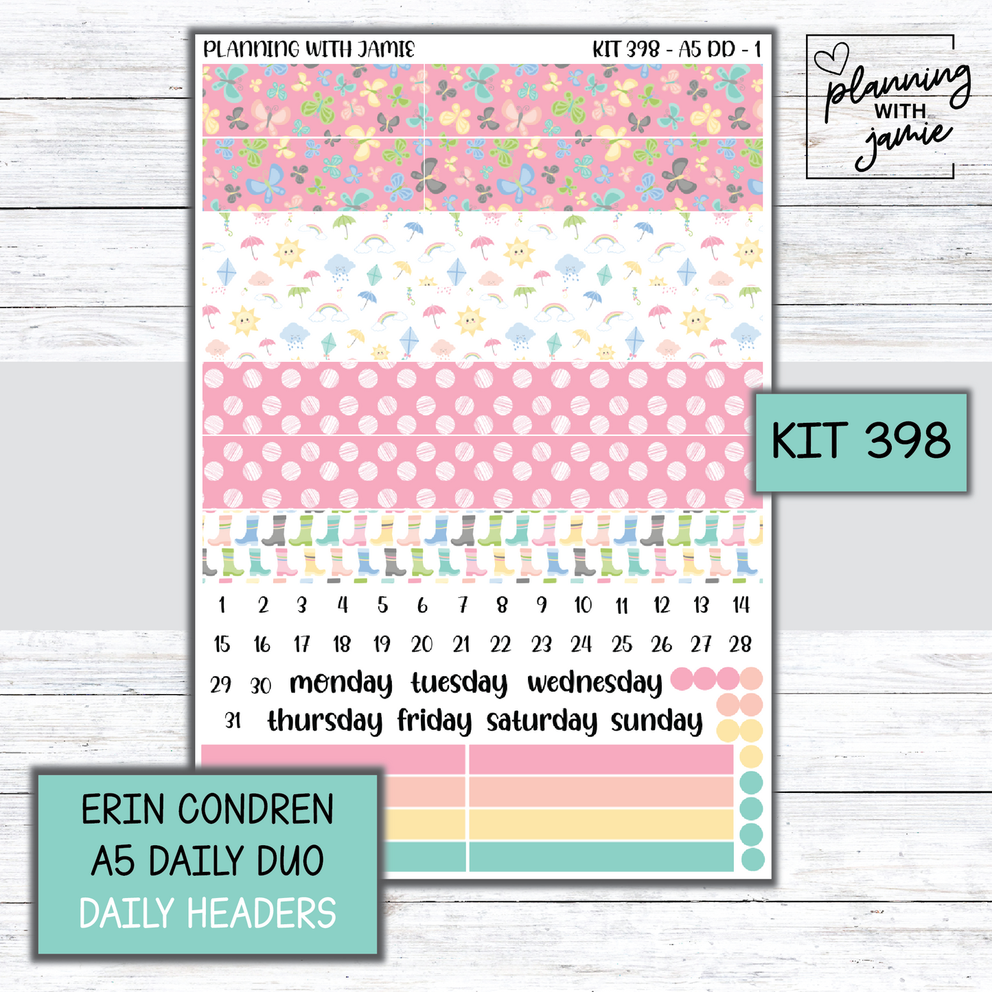 Kit 398 Erin Condren Daily Duo Sticker Kit