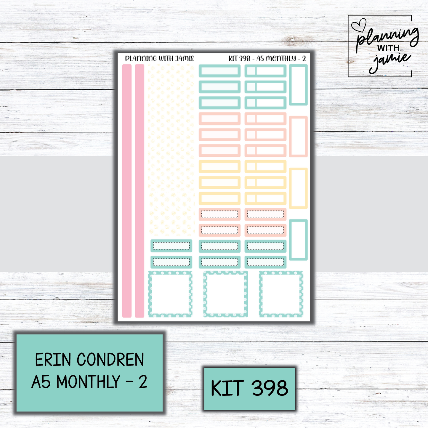 KIT 398 Erin Condren 7X9 OR A5 Monthly Kit