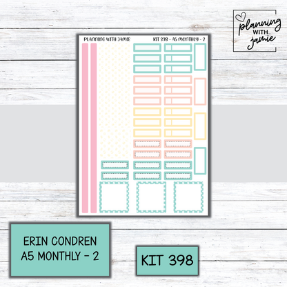 KIT 398 Erin Condren 7X9 OR A5 Monthly Kit