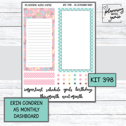KIT 398 A5 Erin Condren Monthly Dashboard Sticker Kit
