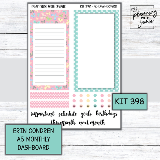 KIT 398 A5 Erin Condren Monthly Dashboard Sticker Kit