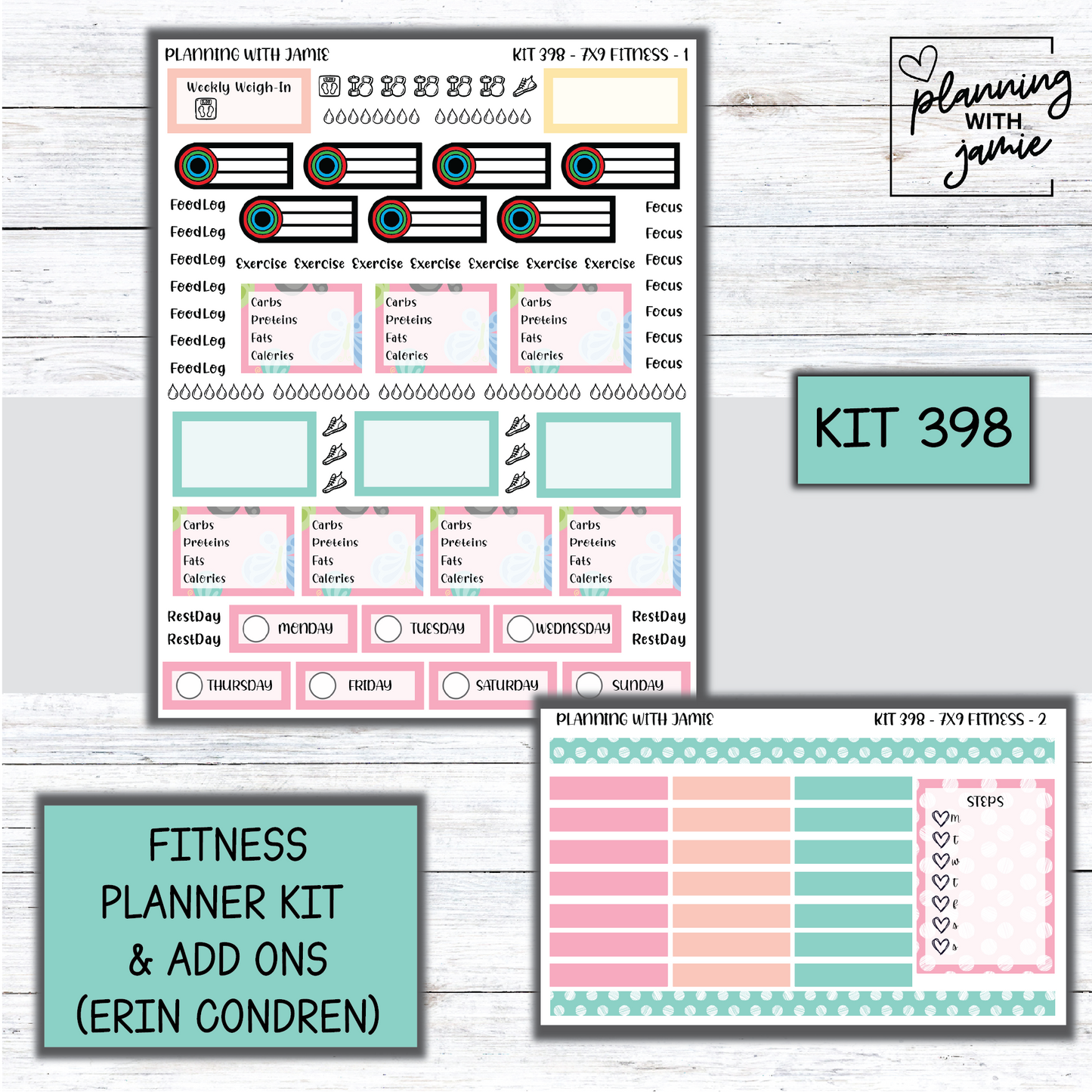 Kit 398 Weekly Fitness Sticker Kit