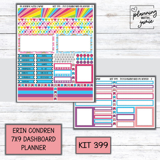 Kit 399 Erin Condren Dashboard Planner Sticker Kit