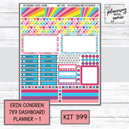 Kit 399 Erin Condren Dashboard Planner Sticker Kit