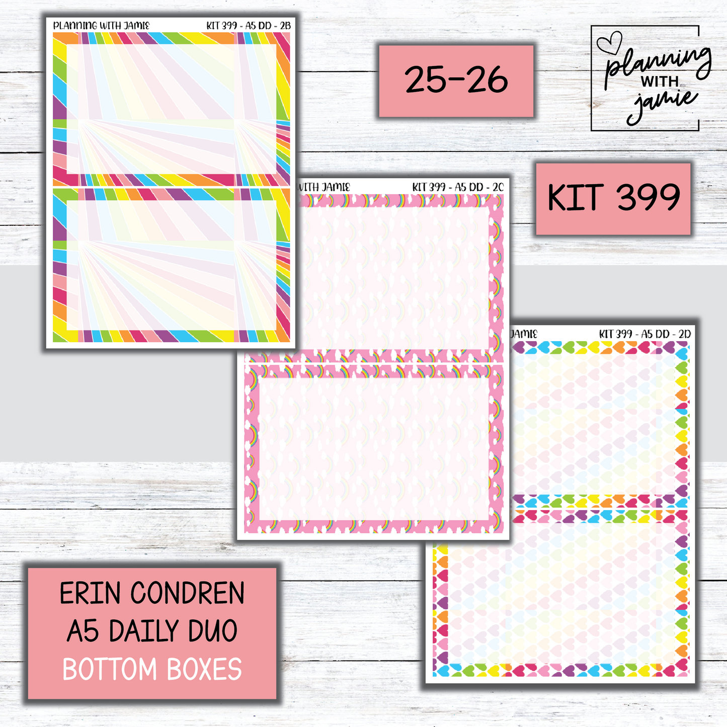Kit 399 Erin Condren Daily Duo Sticker Kit
