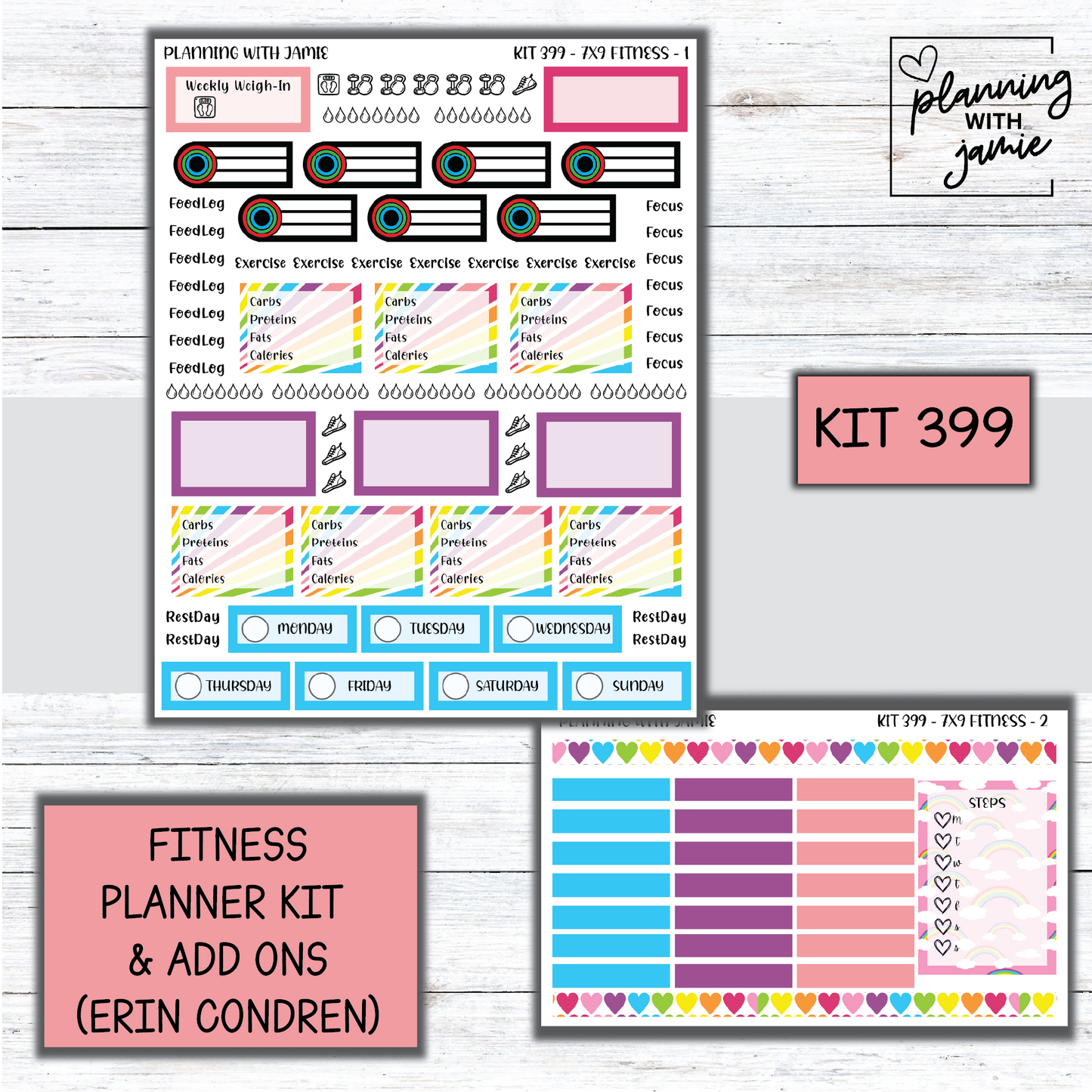 Kit 399 Weekly Fitness Sticker Kit