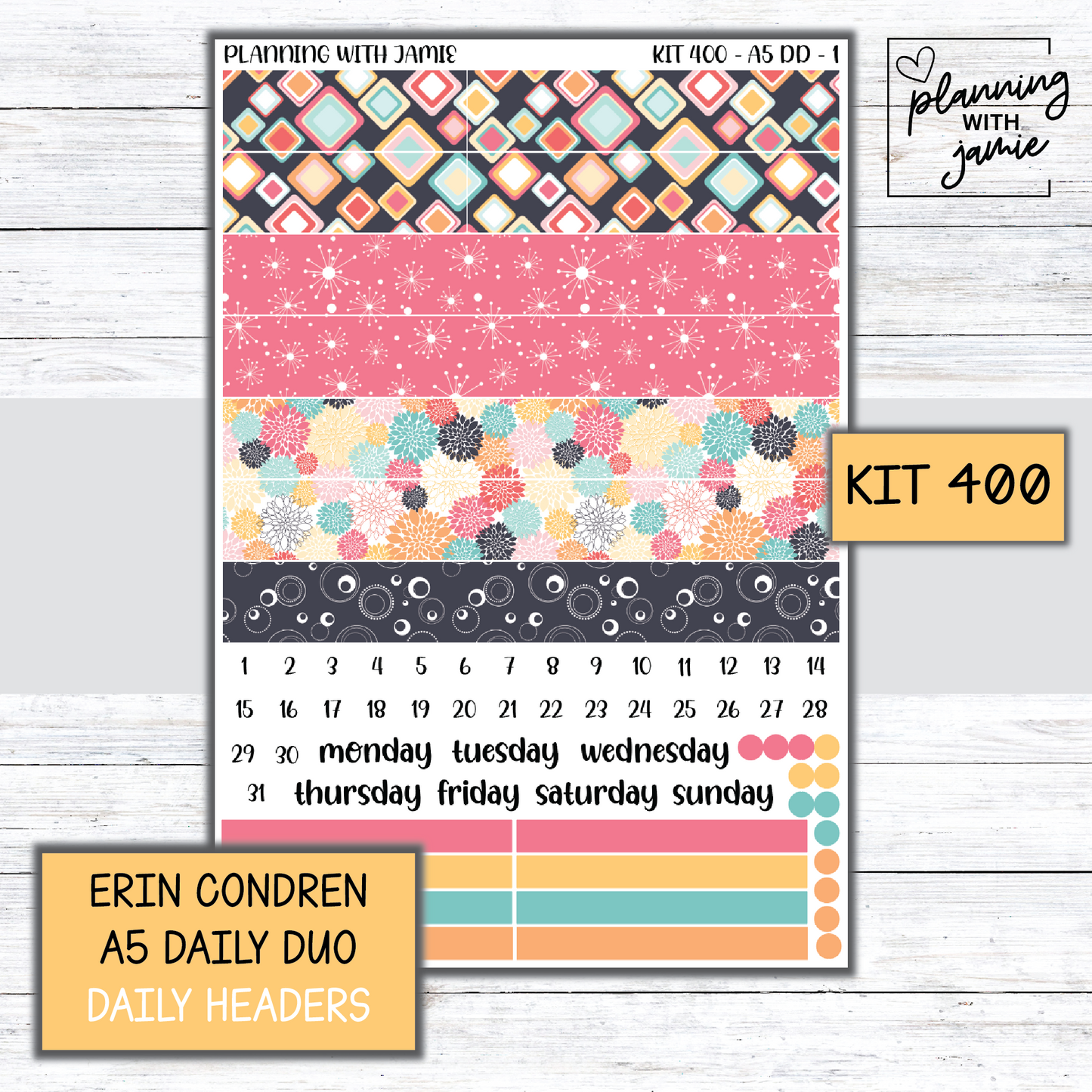 Kit 400 Erin Condren Daily Duo Sticker Kit