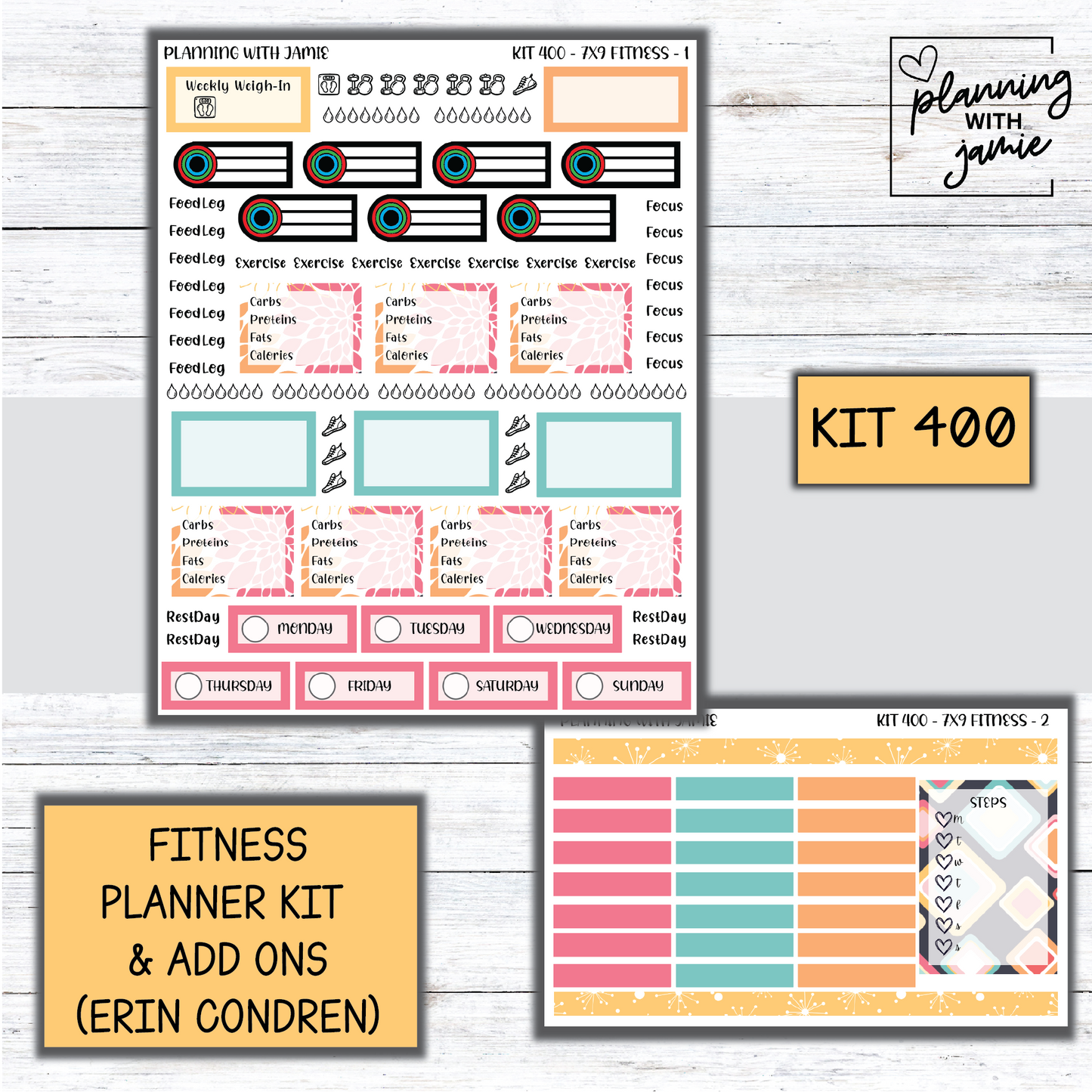 Kit 400 Weekly Fitness Sticker Kit