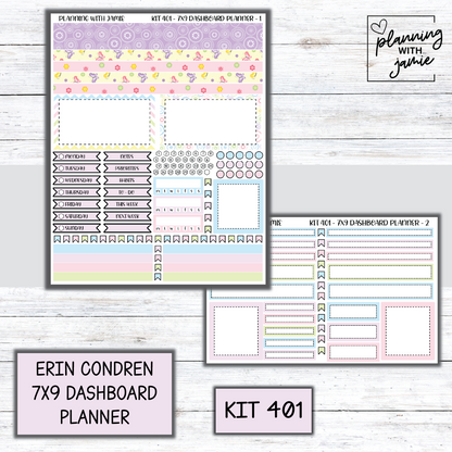 Kit 401 Erin Condren Dashboard Planner Sticker Kit