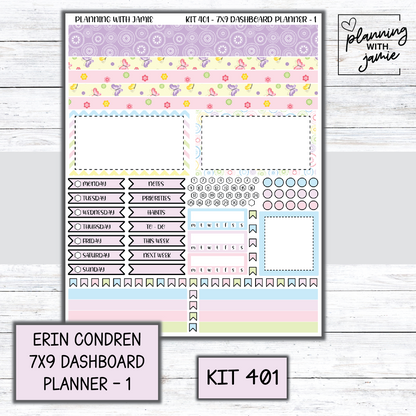 Kit 401 Erin Condren Dashboard Planner Sticker Kit
