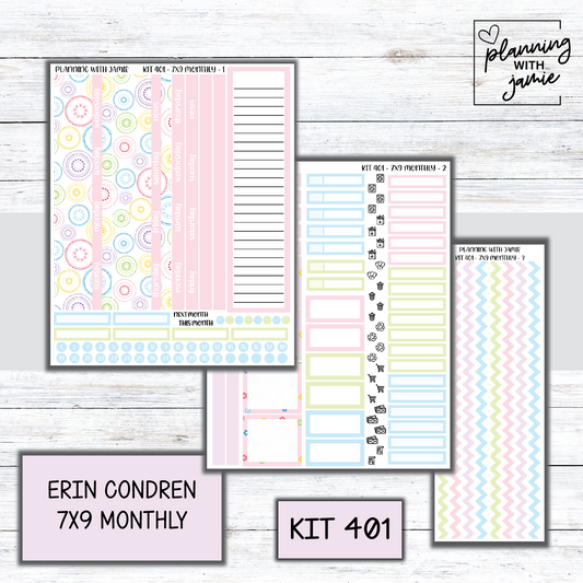 KIT 401 Erin Condren 7X9 OR A5 Monthly Kit