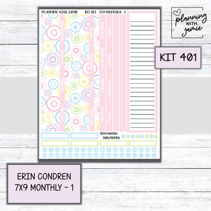 KIT 401 Erin Condren 7X9 OR A5 Monthly Kit