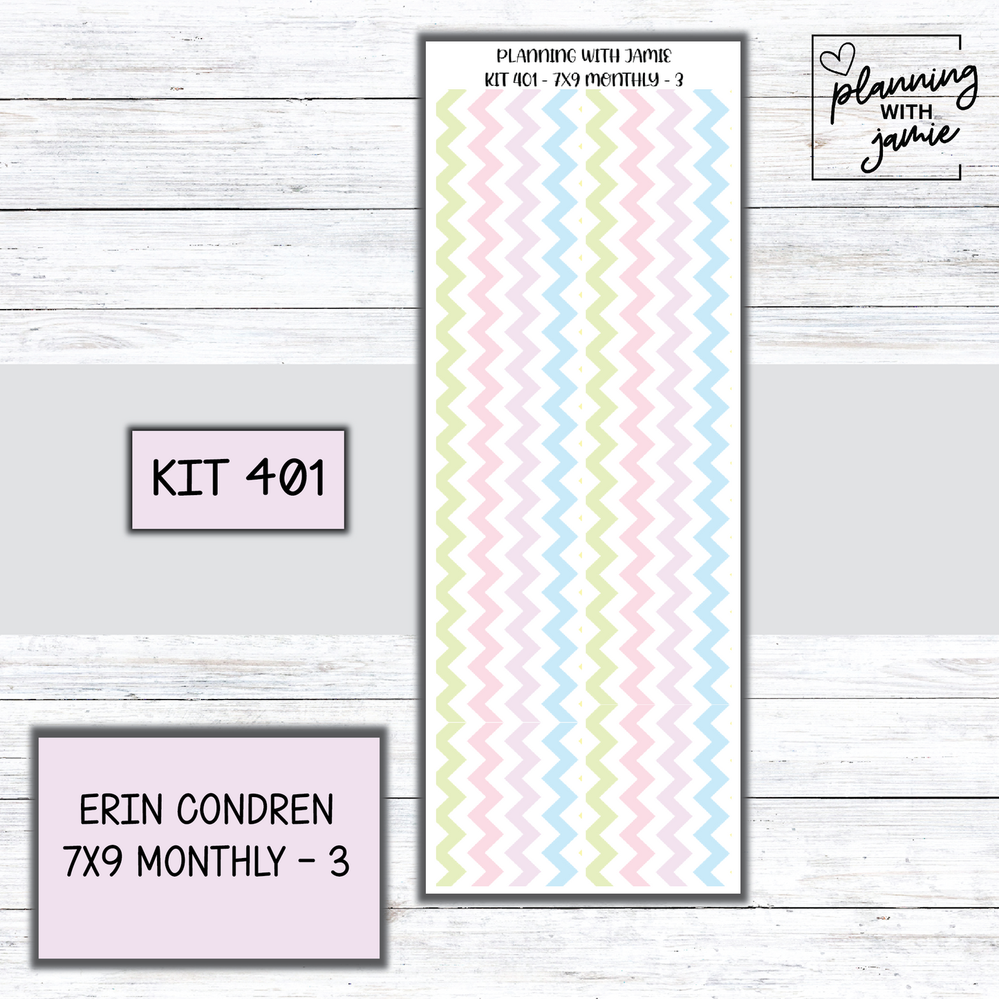 KIT 401 Erin Condren 7X9 OR A5 Monthly Kit