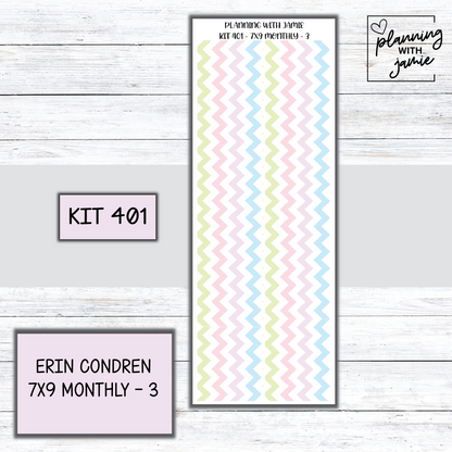 KIT 401 Erin Condren 7X9 OR A5 Monthly Kit