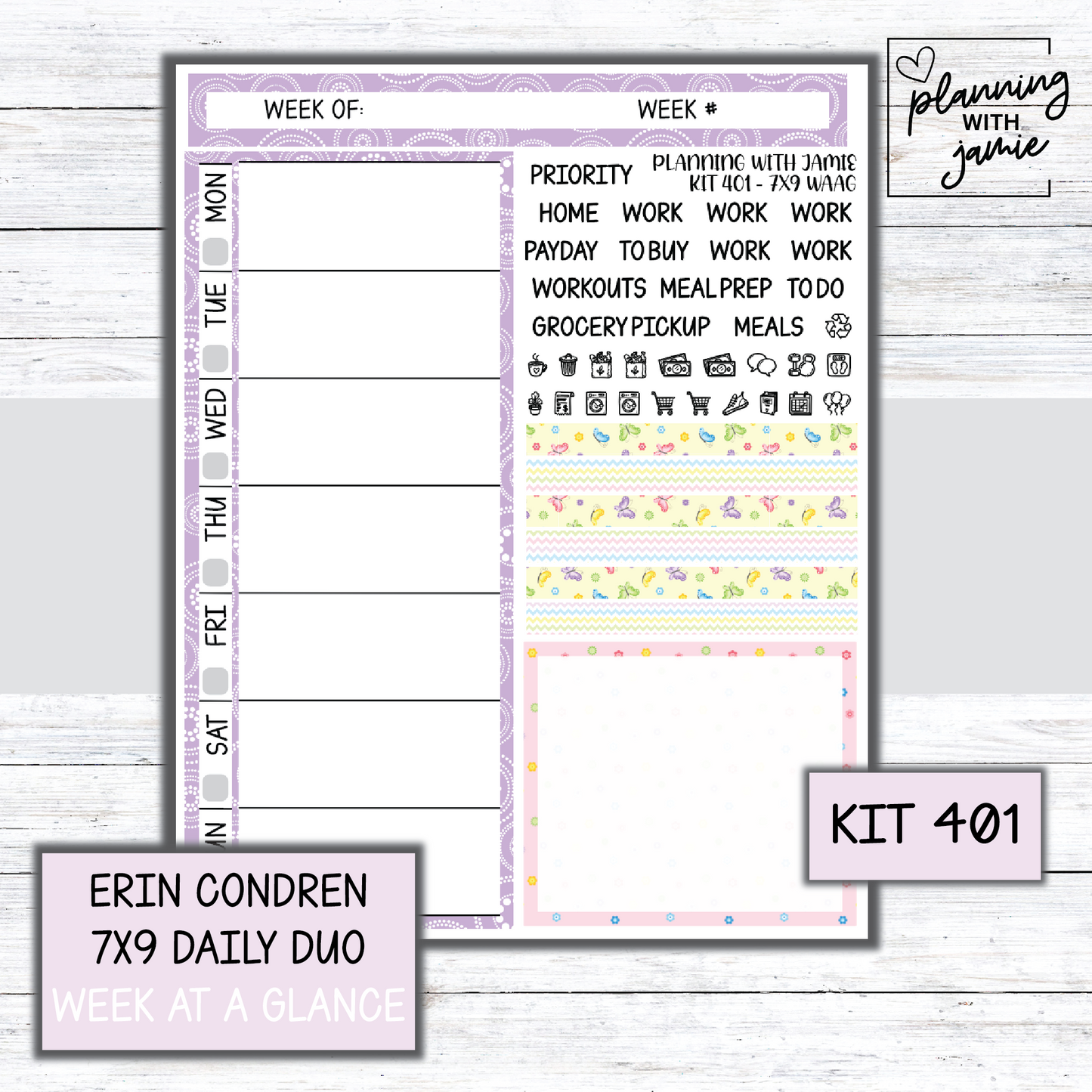 Kit 401 Week At A Glance Sticker