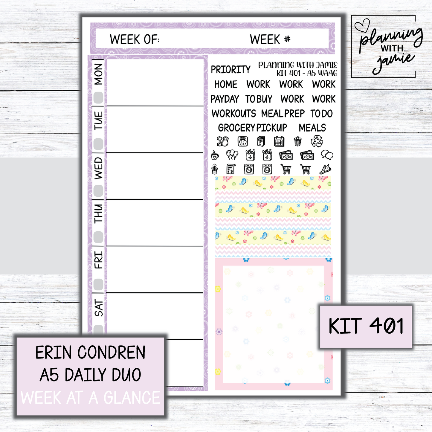 Kit 401 Week At A Glance Sticker