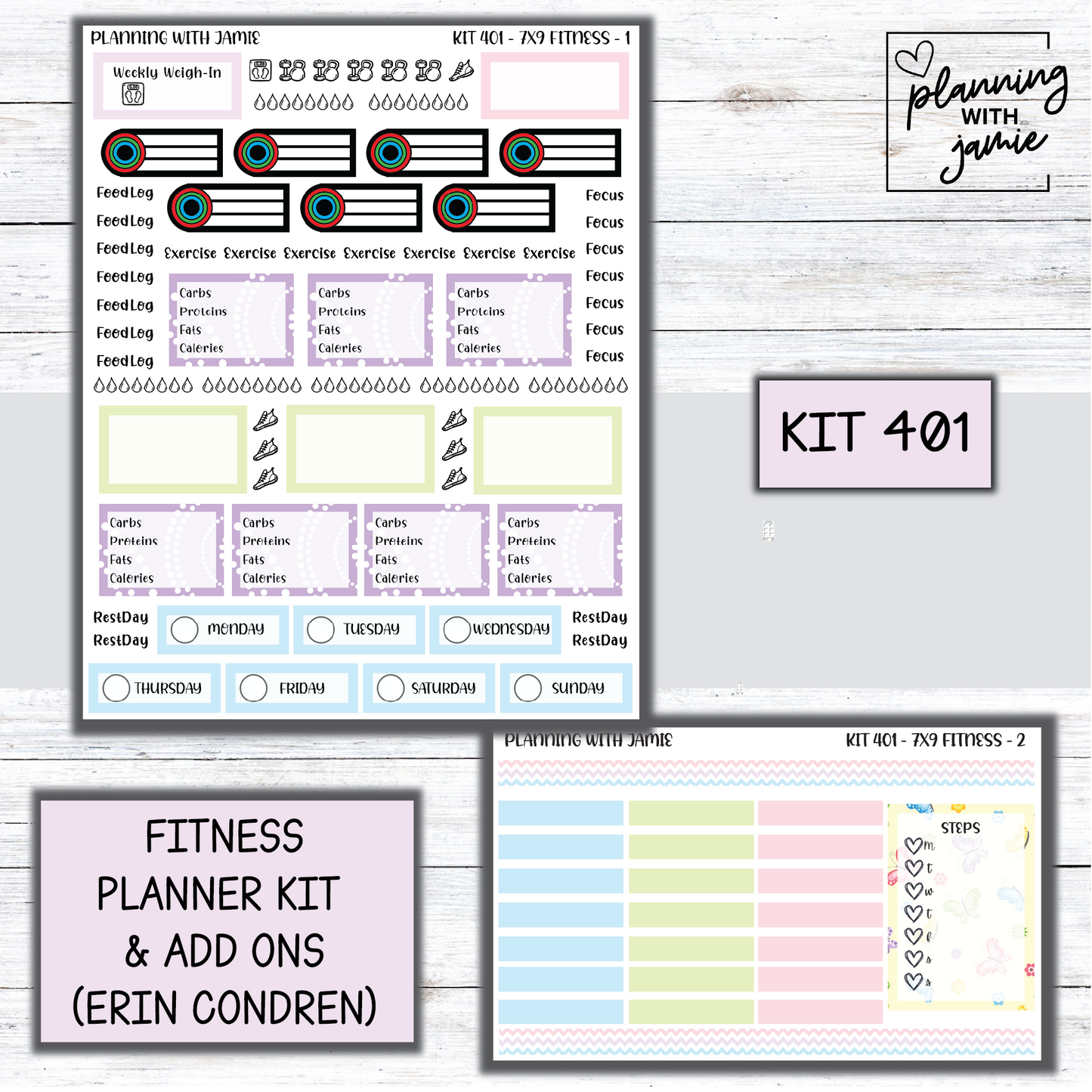 Kit 401 Weekly Fitness Sticker Kit