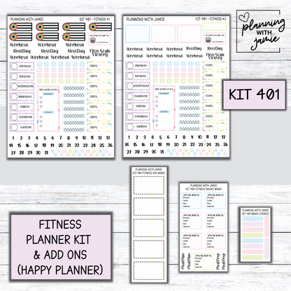 Kit 401 Weekly Fitness Sticker Kit