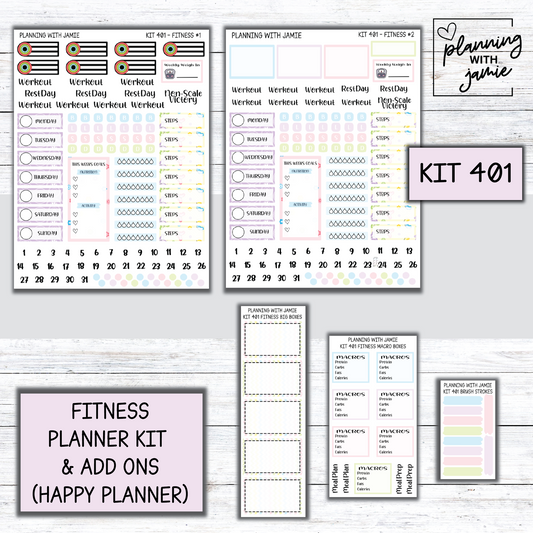 Kit 401 Weekly Fitness Sticker Kit