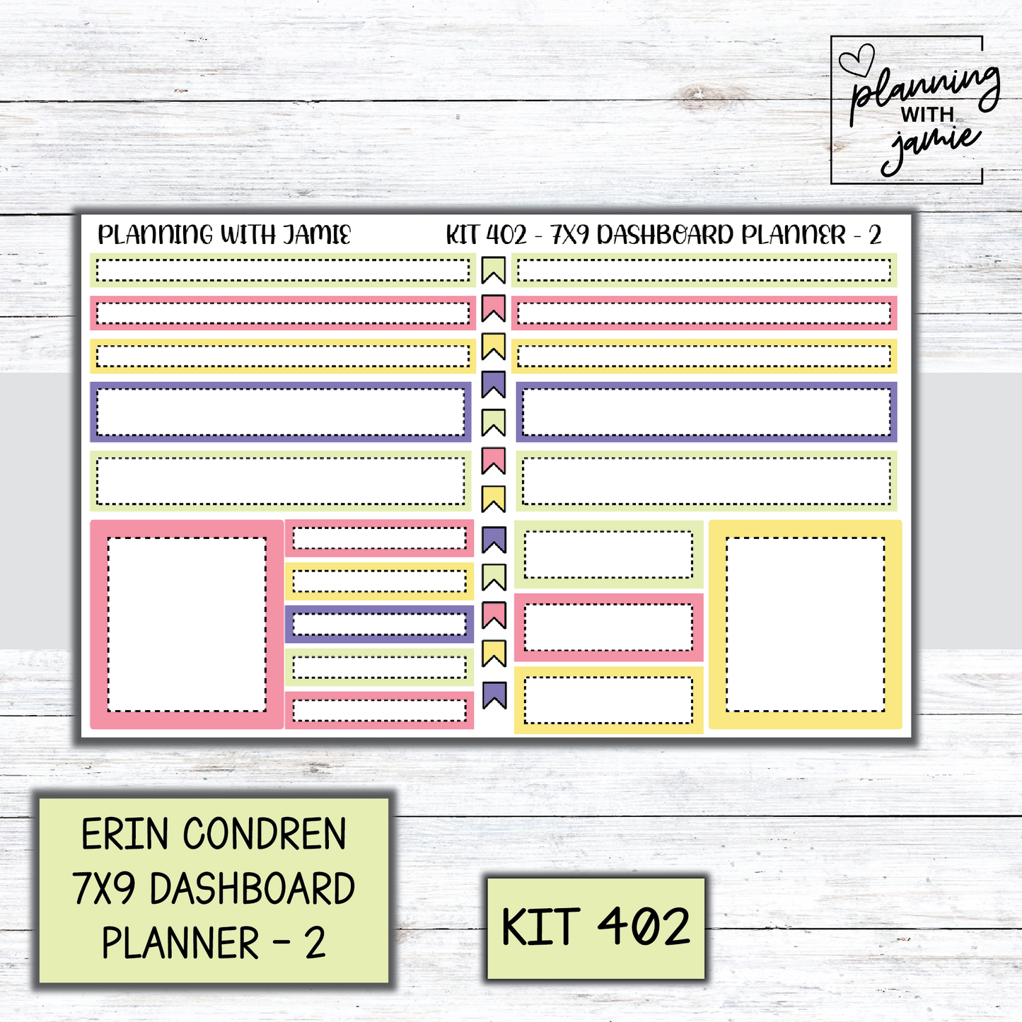 Kit 402 Erin Condren Dashboard Planner Sticker Kit