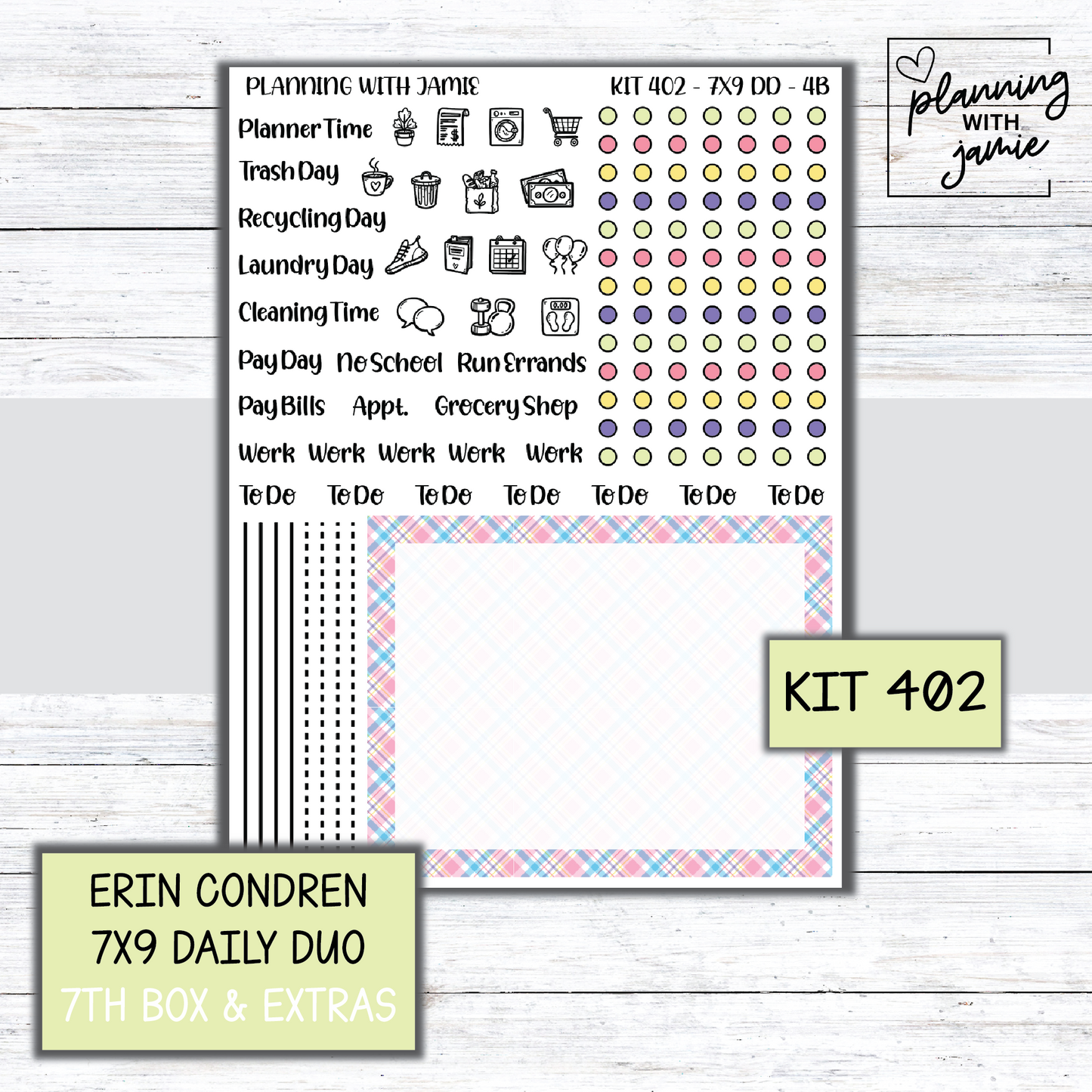 Kit 402 Erin Condren Daily Duo Sticker Kit