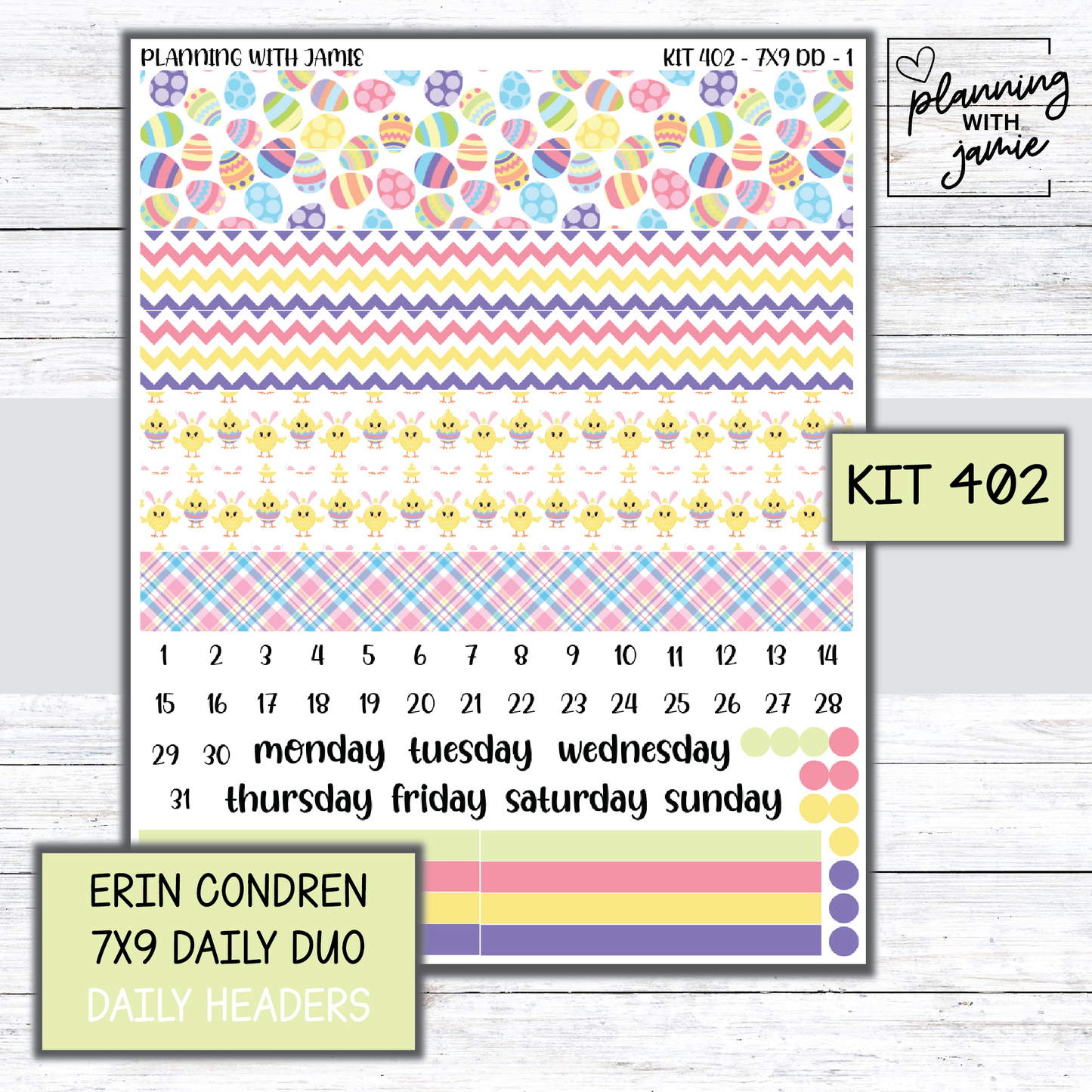Kit 402 Erin Condren Daily Duo Sticker Kit