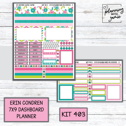Kit 403 Erin Condren Dashboard Planner Sticker Kit
