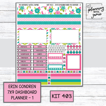 Kit 403 Erin Condren Dashboard Planner Sticker Kit