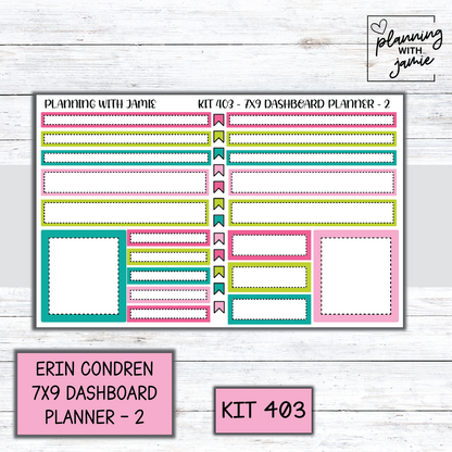 Kit 403 Erin Condren Dashboard Planner Sticker Kit