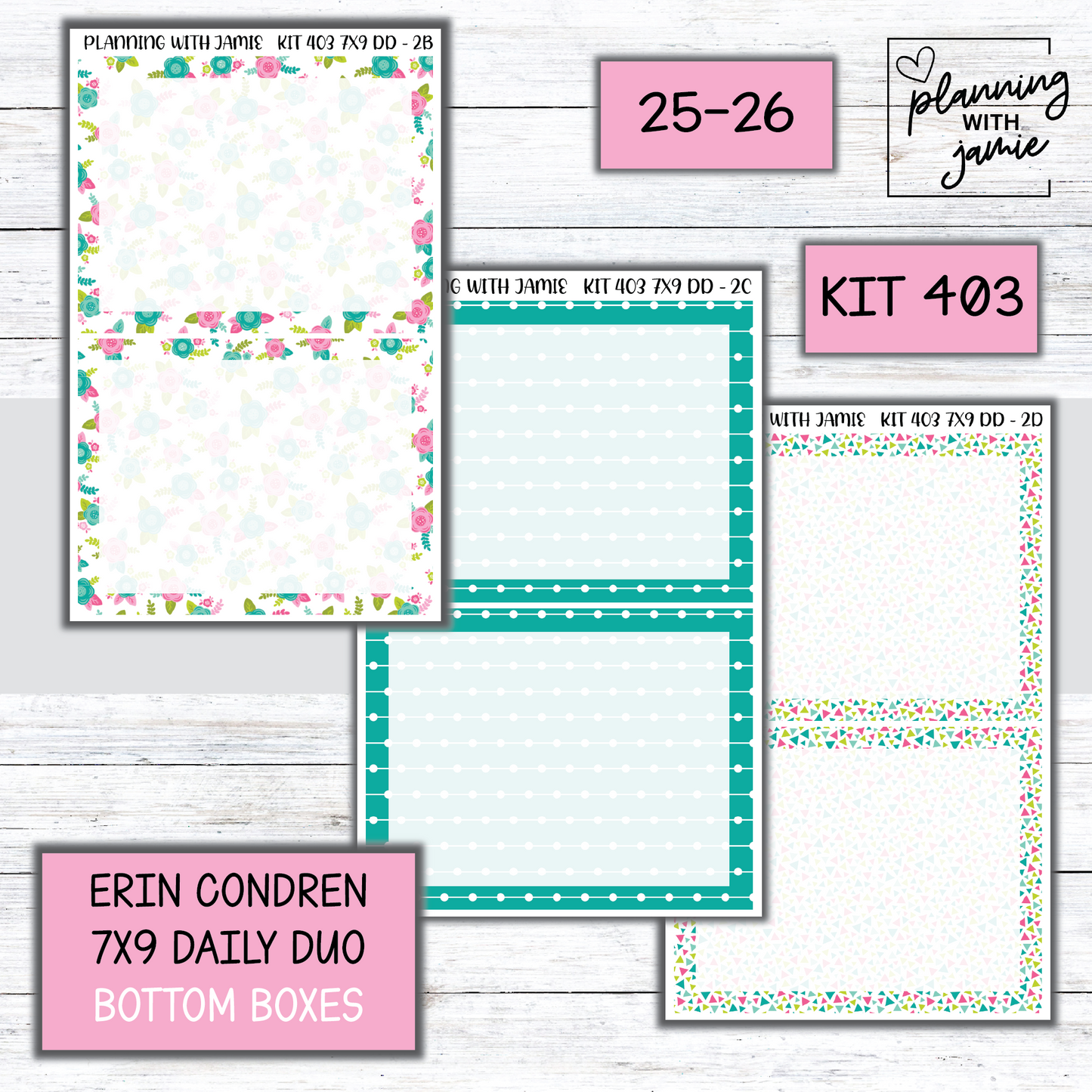 Kit 403 Erin Condren Daily Duo Sticker Kit