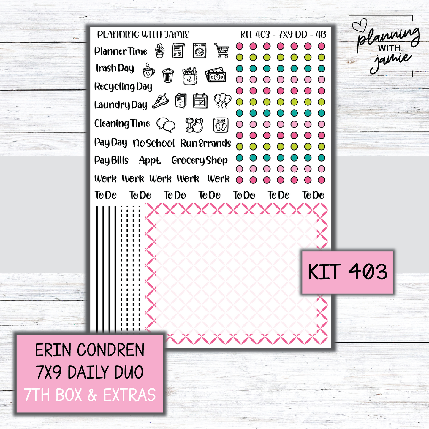 Kit 403 Erin Condren Daily Duo Sticker Kit