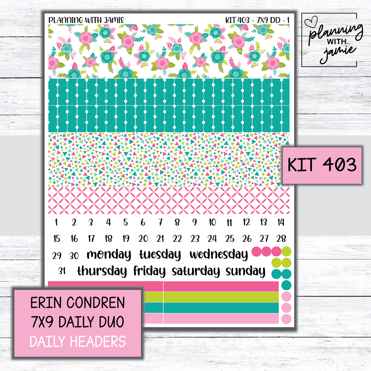 Kit 403 Erin Condren Daily Duo Sticker Kit