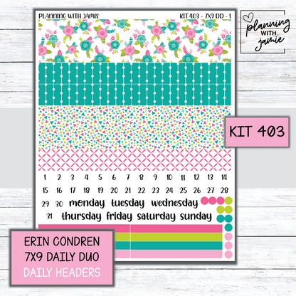 Kit 403 Erin Condren Daily Duo Sticker Kit