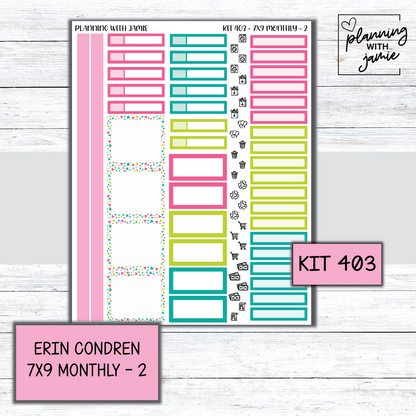 KIT 403 Erin Condren 7X9 OR A5 Monthly Kit