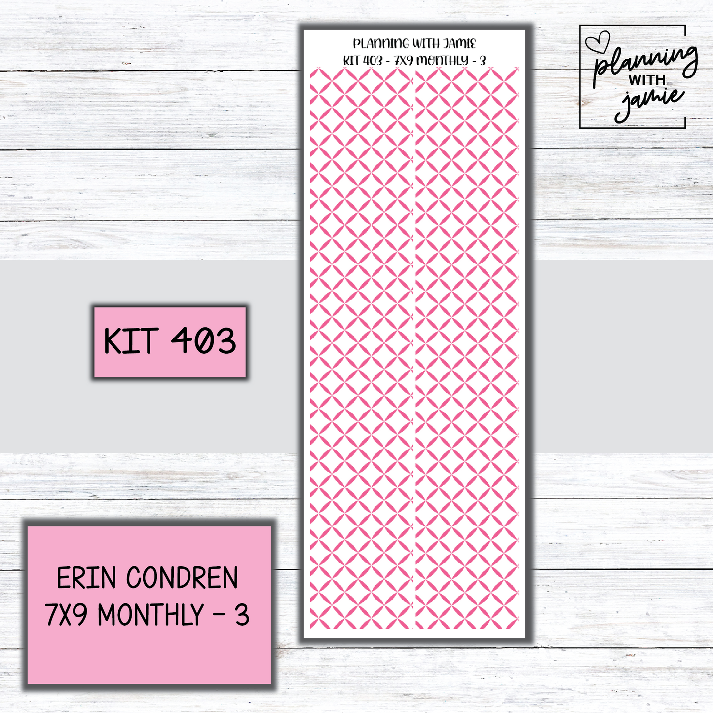 KIT 403 Erin Condren 7X9 OR A5 Monthly Kit