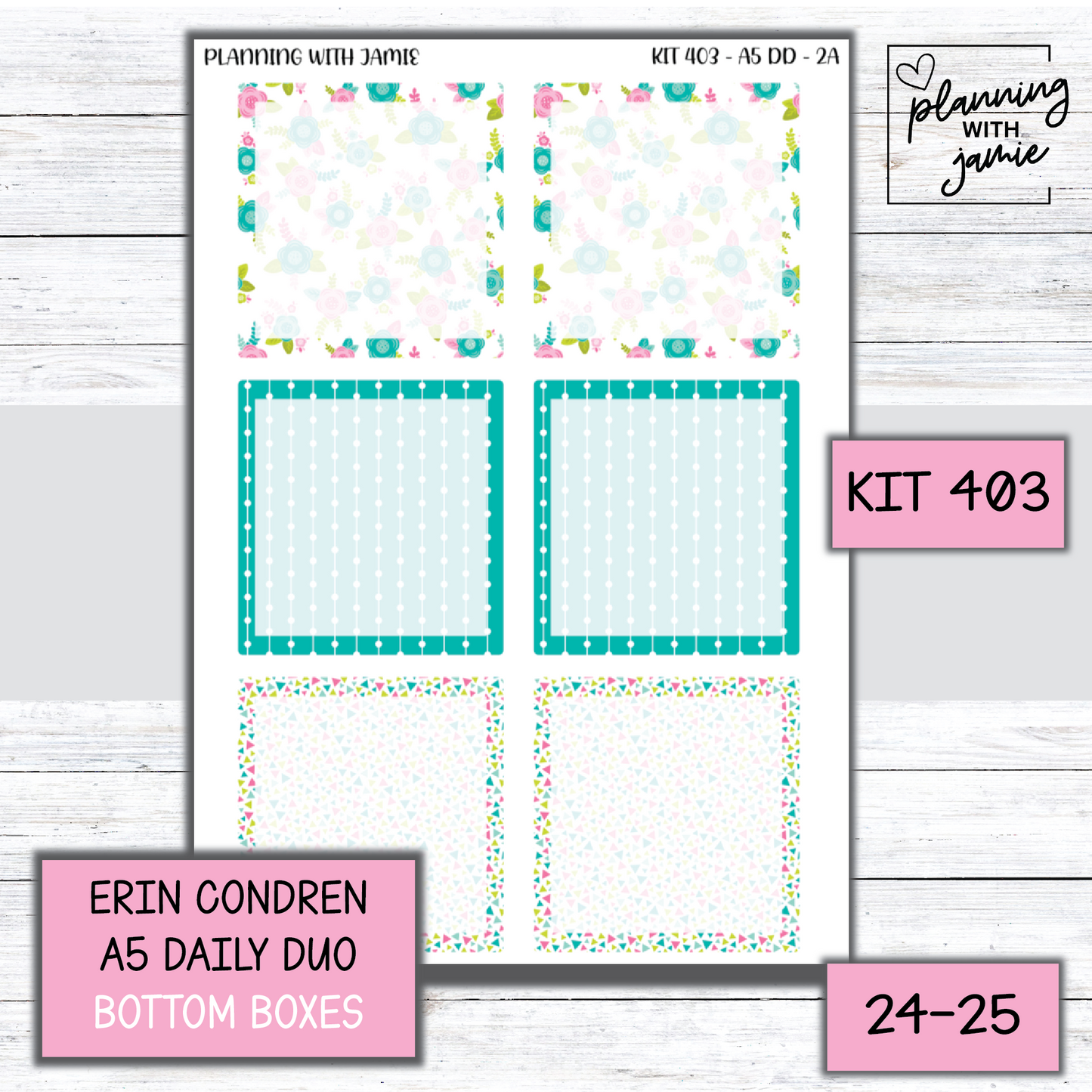 Kit 403 Erin Condren Daily Duo Sticker Kit
