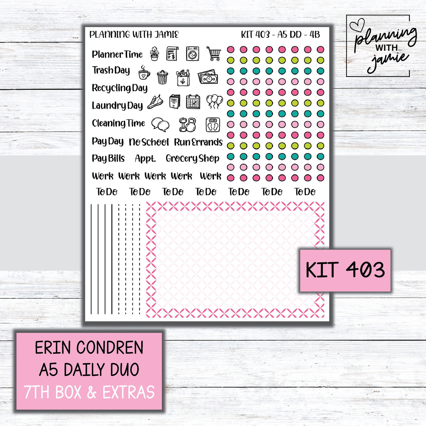 Kit 403 Erin Condren Daily Duo Sticker Kit
