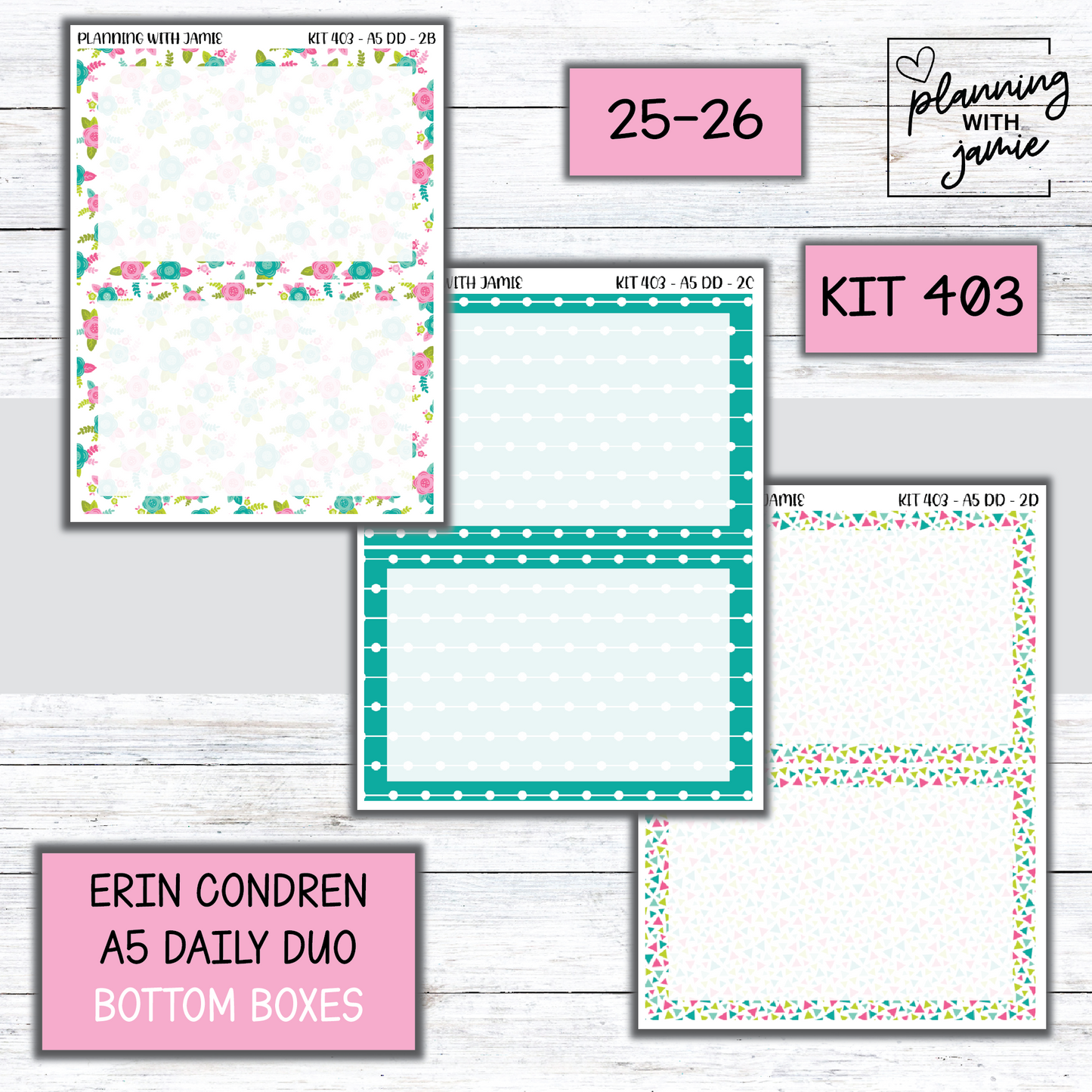 Kit 403 Erin Condren Daily Duo Sticker Kit