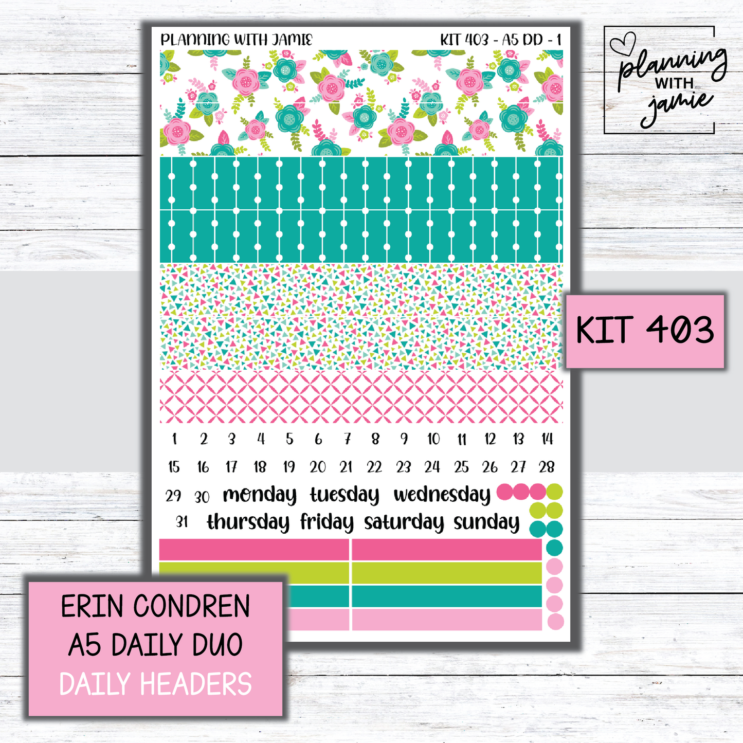 Kit 403 Erin Condren Daily Duo Sticker Kit