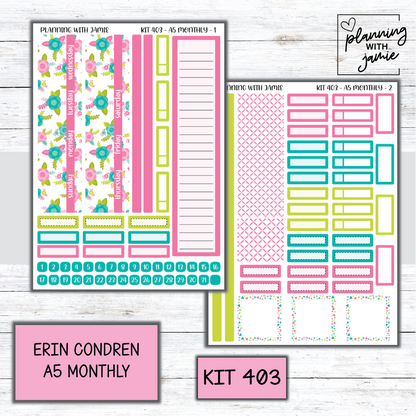 KIT 403 Erin Condren 7X9 OR A5 Monthly Kit