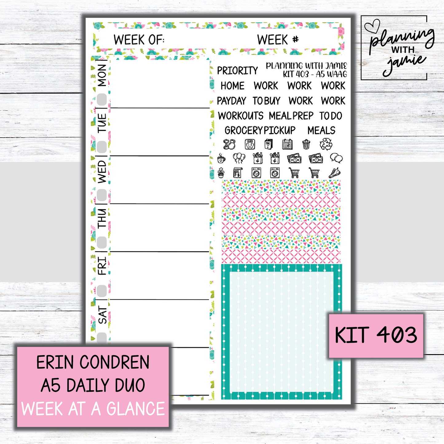 Kit 403 Week At A Glance Sticker