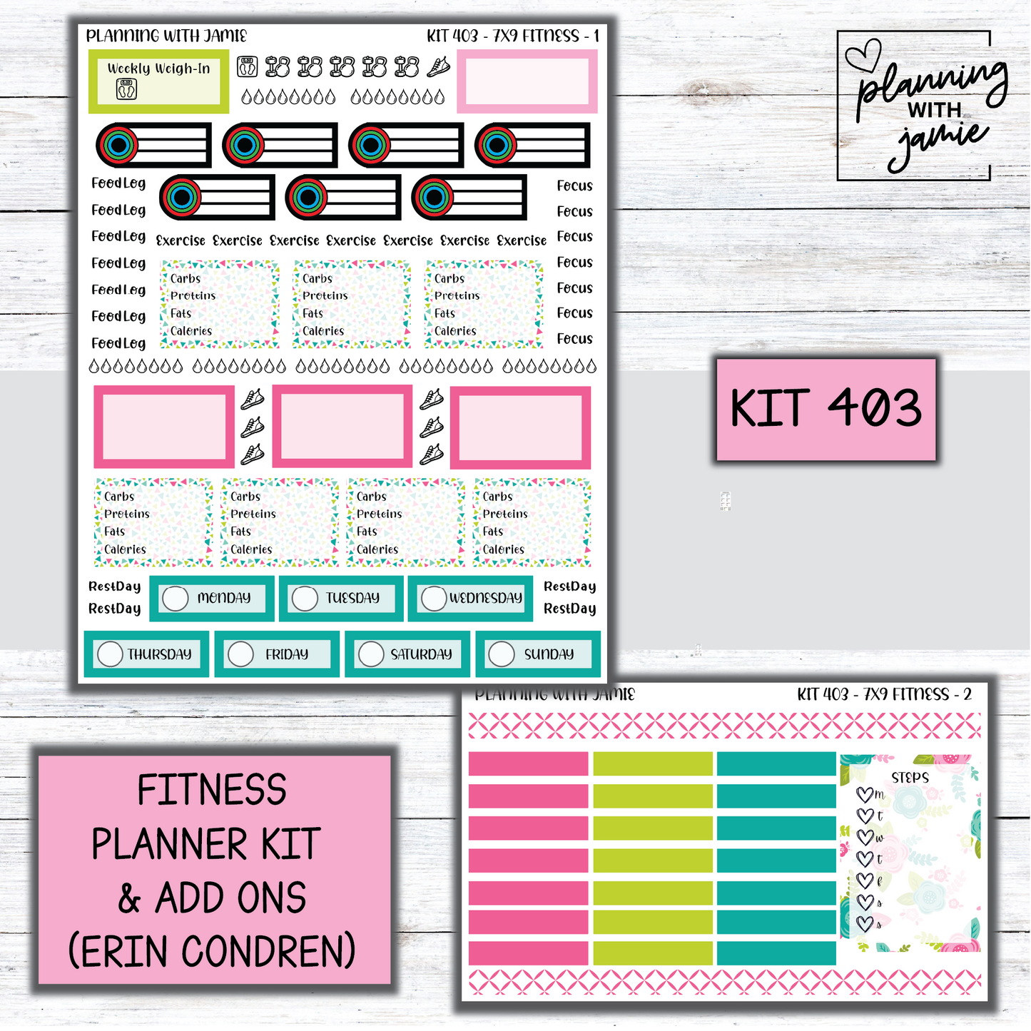 Kit 405 Weekly Fitness Sticker Kit