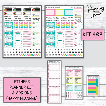 Kit 405 Weekly Fitness Sticker Kit