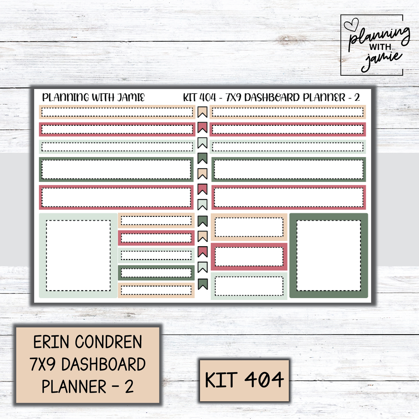 Kit 404 Erin Condren Dashboard Planner Sticker Kit