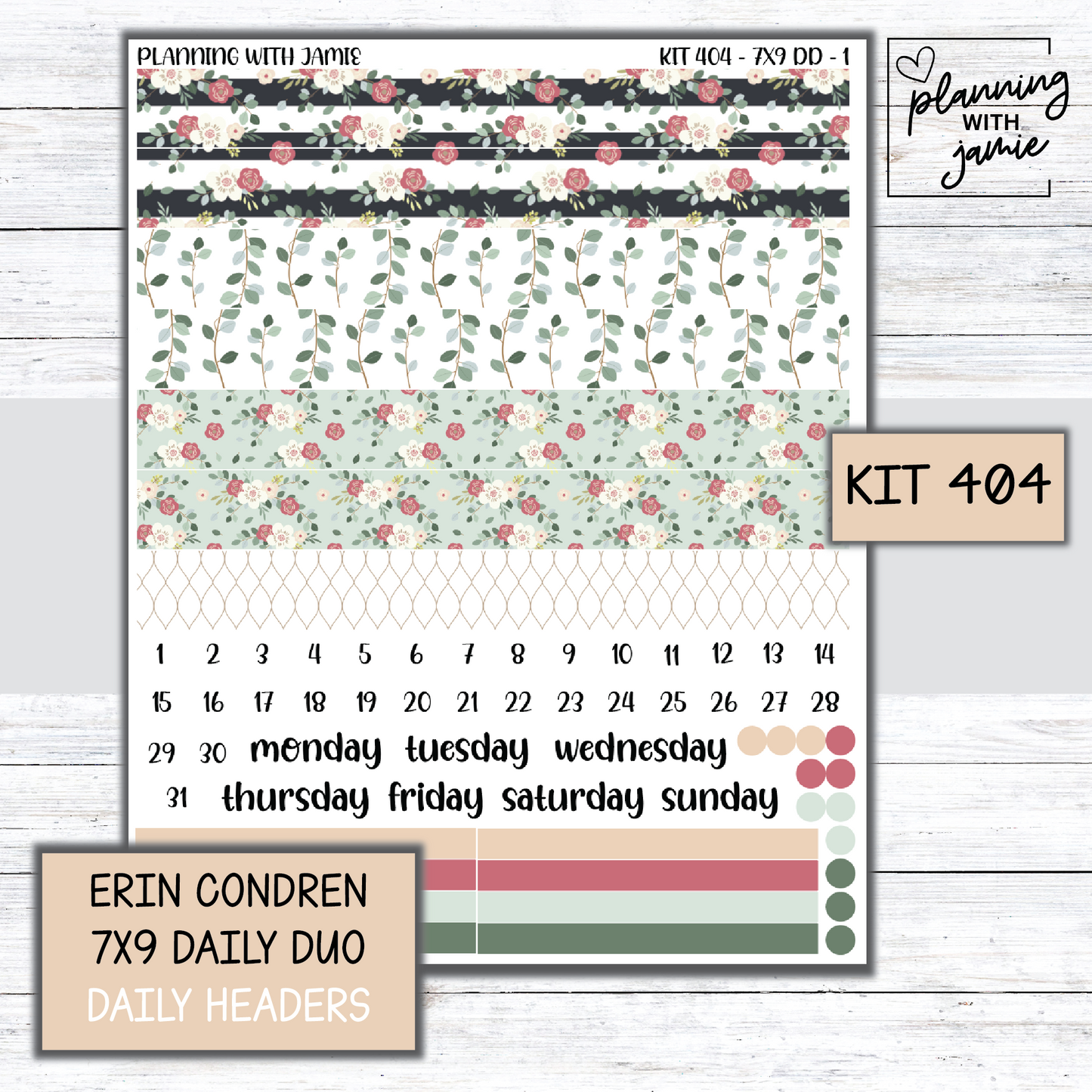 Kit 404 Erin Condren Daily Duo Sticker Kit