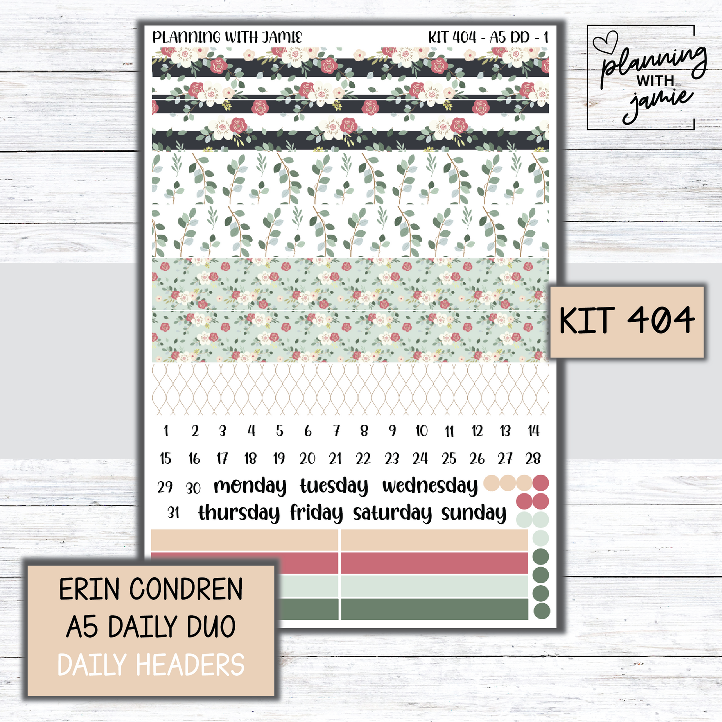 Kit 404 Erin Condren Daily Duo Sticker Kit