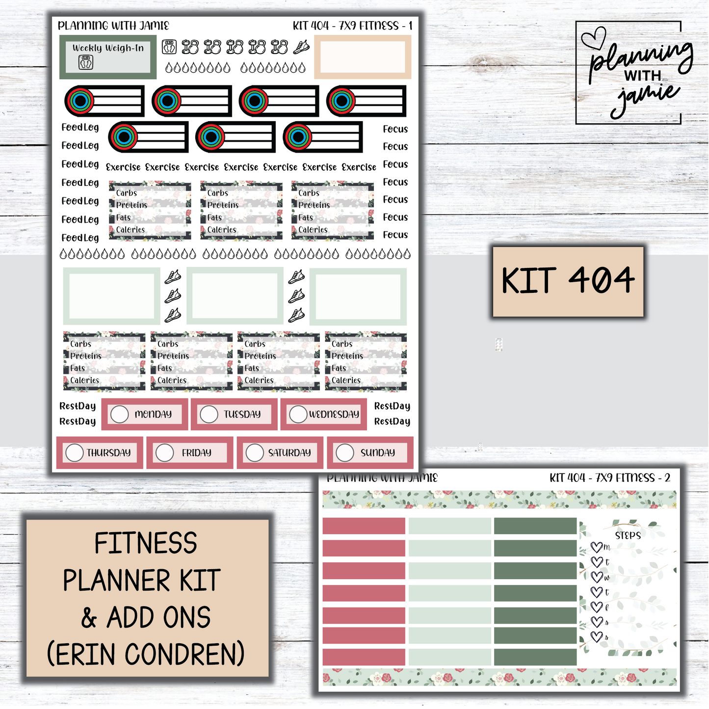 Kit 404 Weekly Fitness Sticker Kit